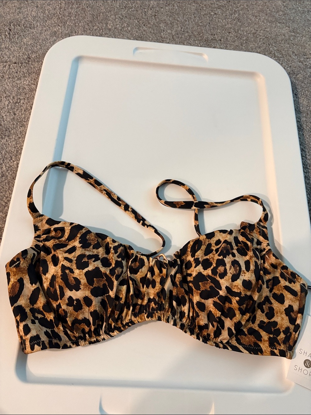 Shade & Shore cheetah Print Underwire Bikini Top - Brown/Black